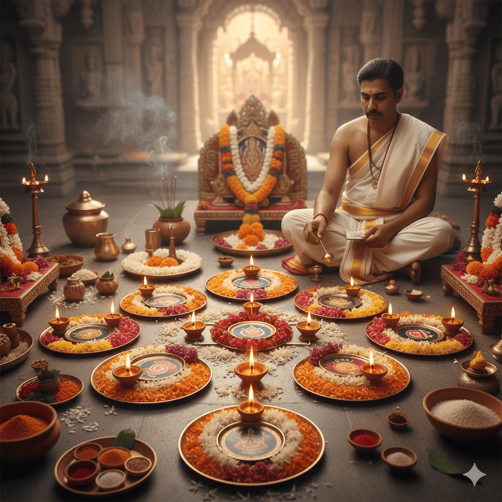 Navagraha pooja setup for planetary peace and blessings