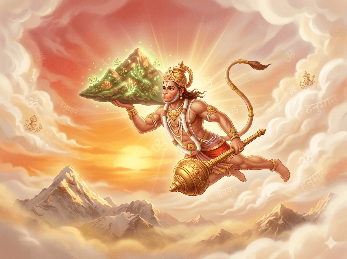 Sanjivani Anusthan Pooja setup with kalash and diya offerings